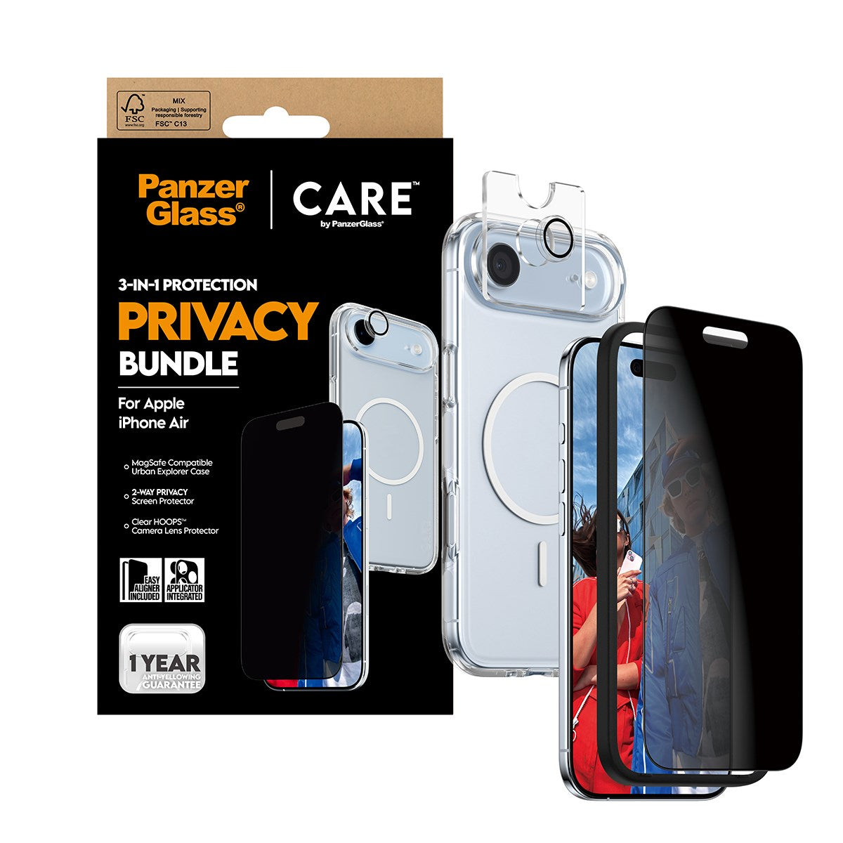 PanzerGlass® | CARE™ by PanzerGlass® 3-in-1 Privacy Bundle iPhone Air